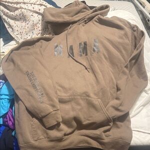 Brown Hoodie with 'MAMA' Print